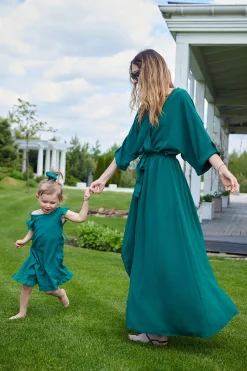 Długa sukienka z wiązaniem Emerald Dream