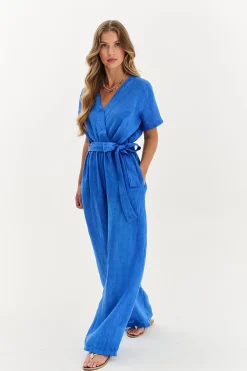 Kombinezon lniany Blue Margarita