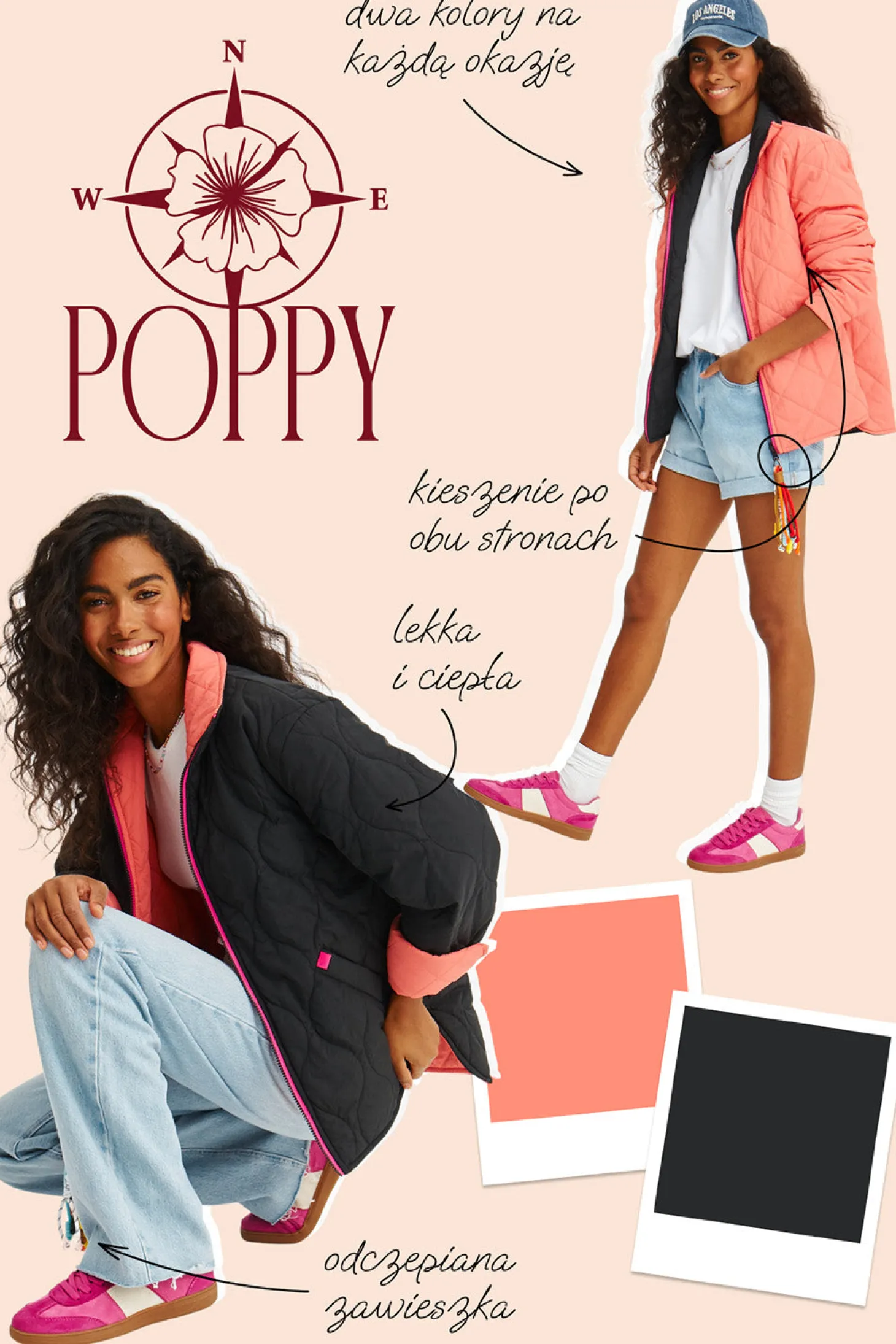 Kurtka dwustronna Poppy Pink Thunder