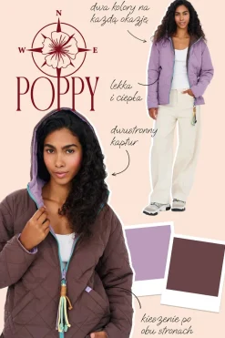 Kurtka dwustronna z kapturem Poppy Cinnamon Dusk