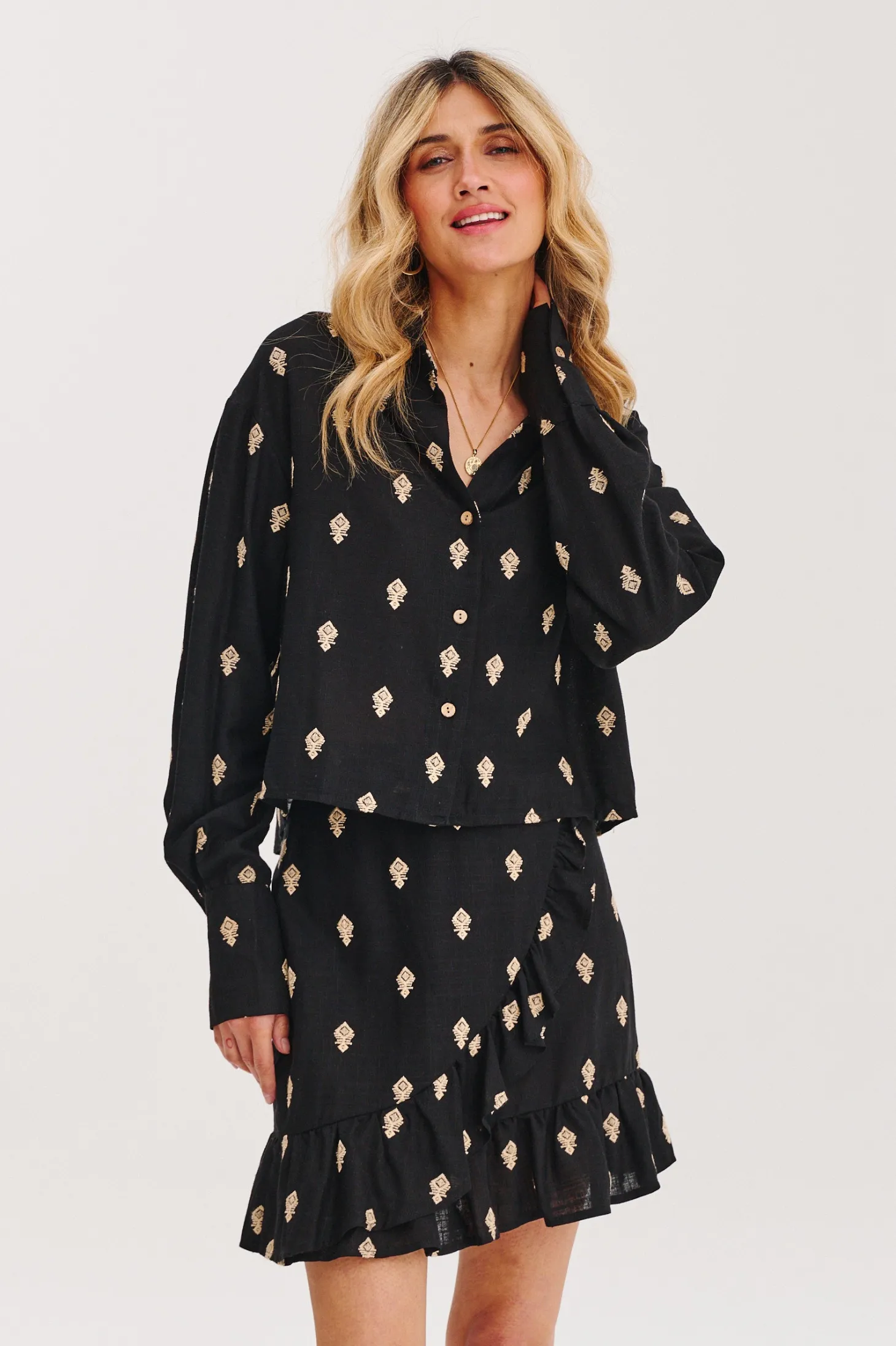 Lniana spódniczka mini Moon Jane