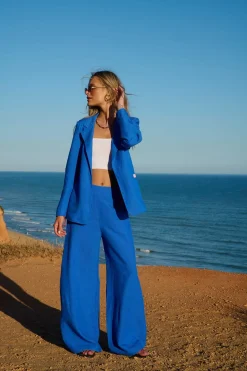 Marynarka z lnem Blue Margarita