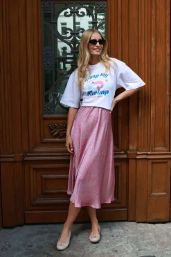 Spódnica midi Thunder Pink