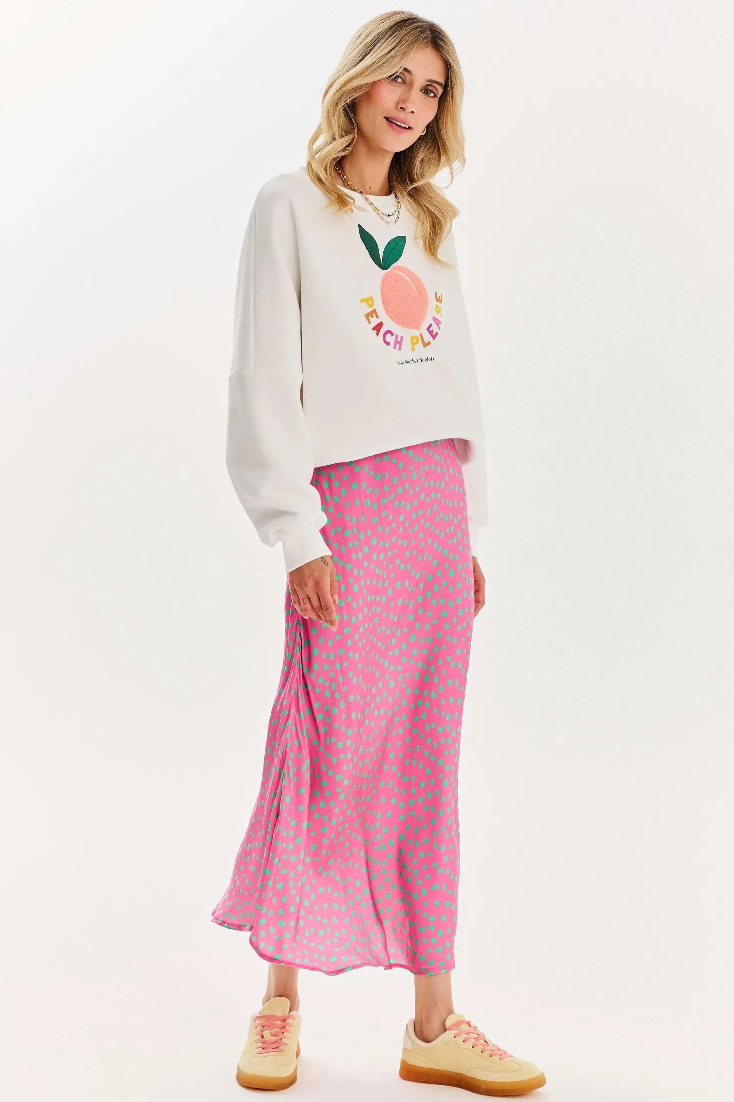 Spódnica midi Thunder Pink
