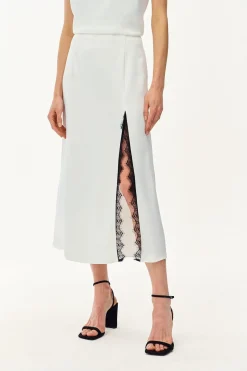 Spódnica midi z koronką Mystic Blush