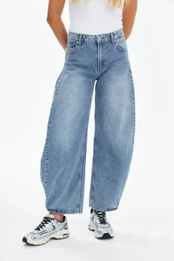 Spodnie jeansowe barrel Morning Mist