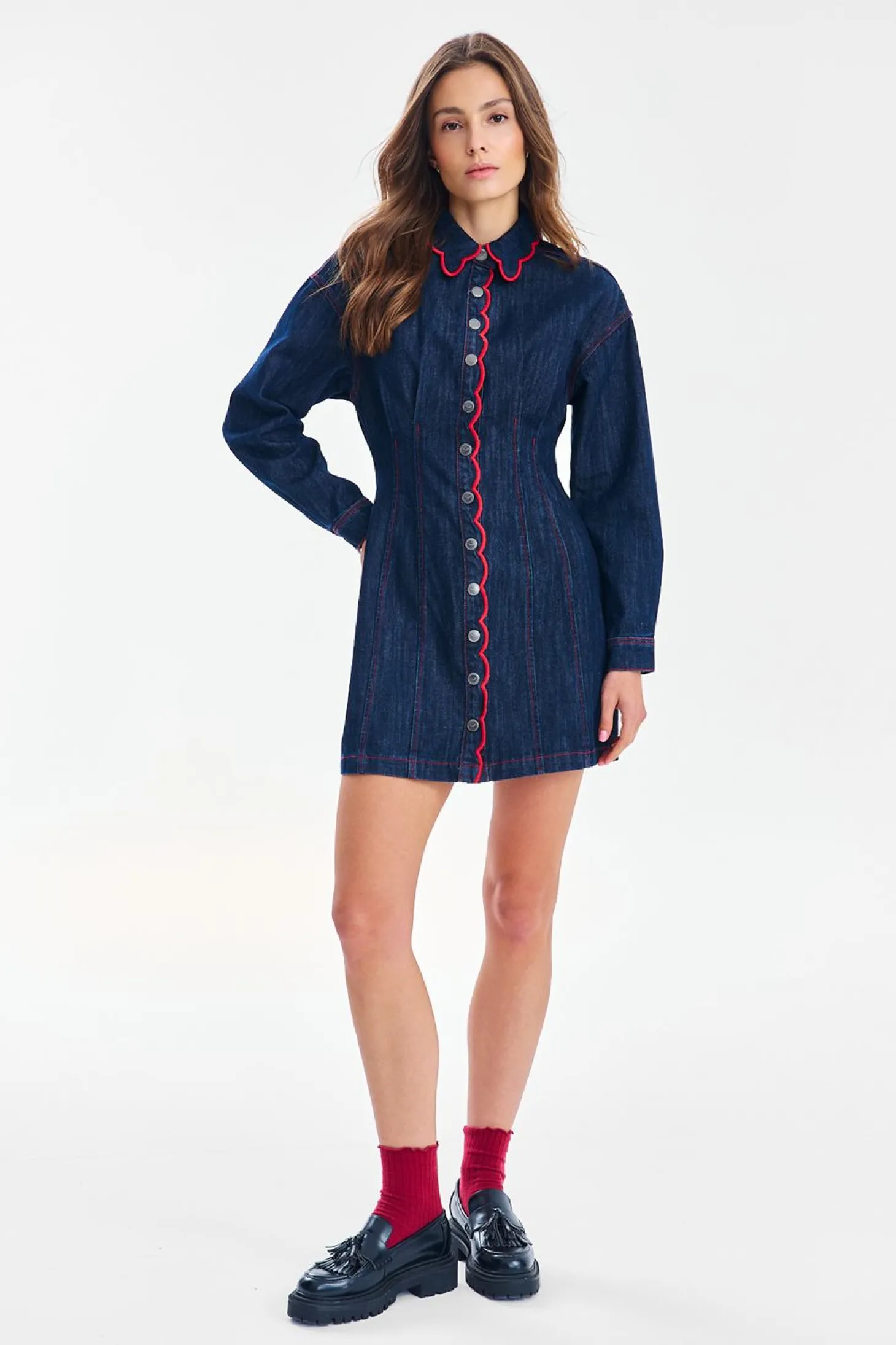 Sukienka jeansowa mini Swinging Stitch