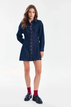 Sukienka jeansowa mini Swinging Stitch