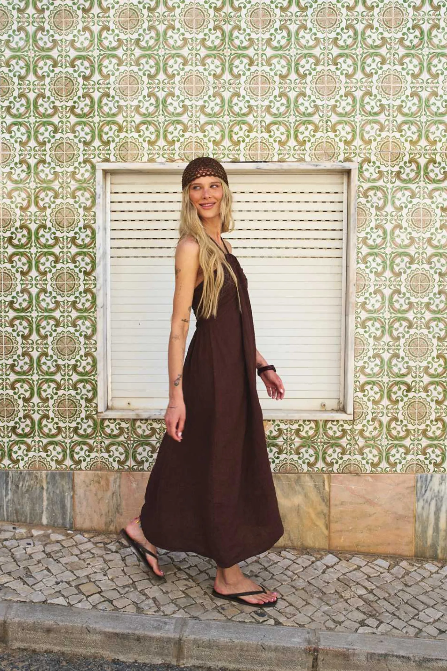 Sukienka lniana Deep Tan