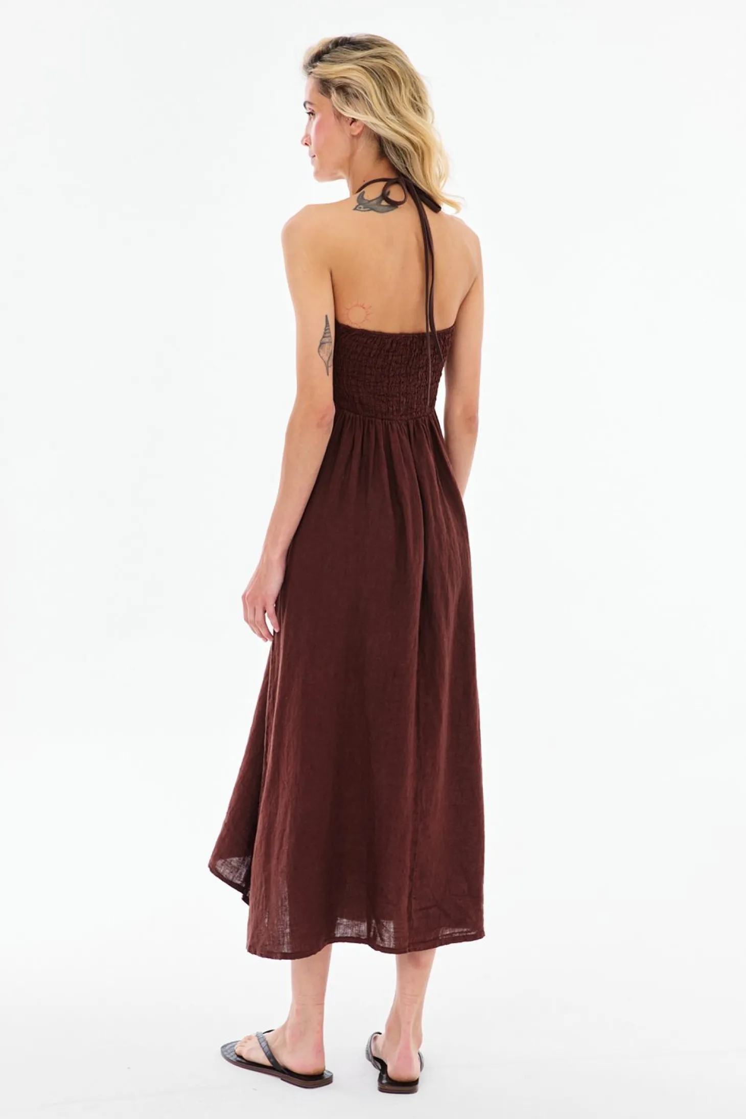 Sukienka lniana Deep Tan