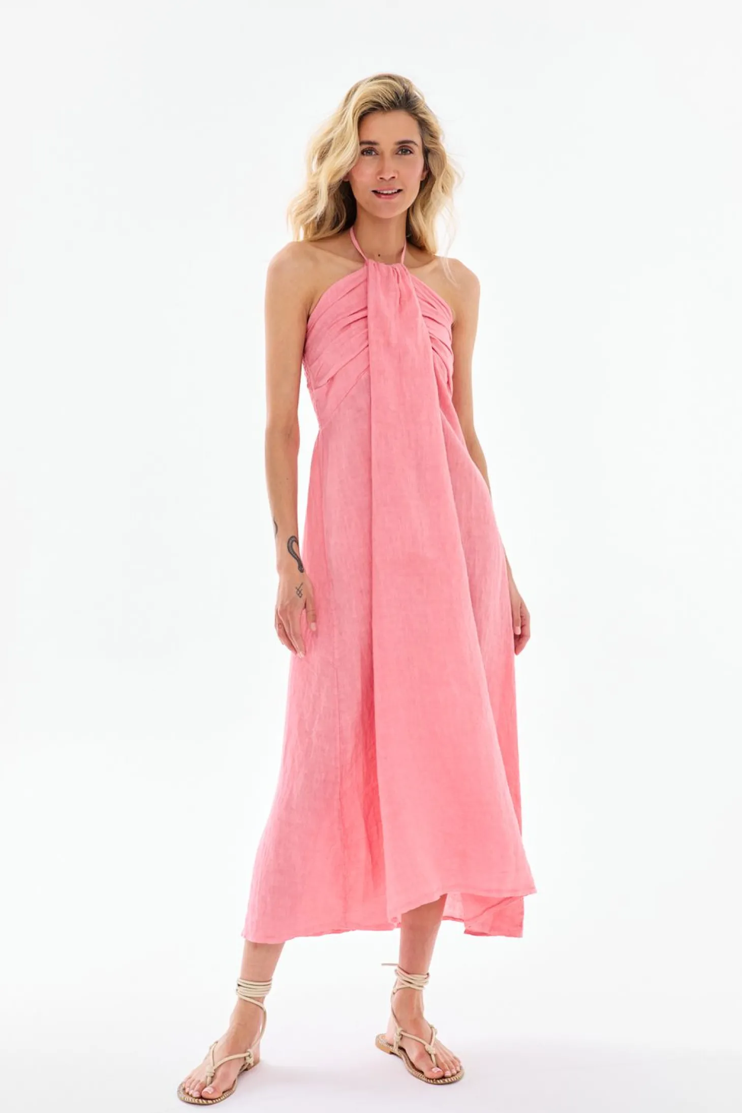 Sukienka lniana Warm Blush