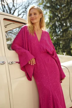 Sukienka maxi Blooming Fuchsia