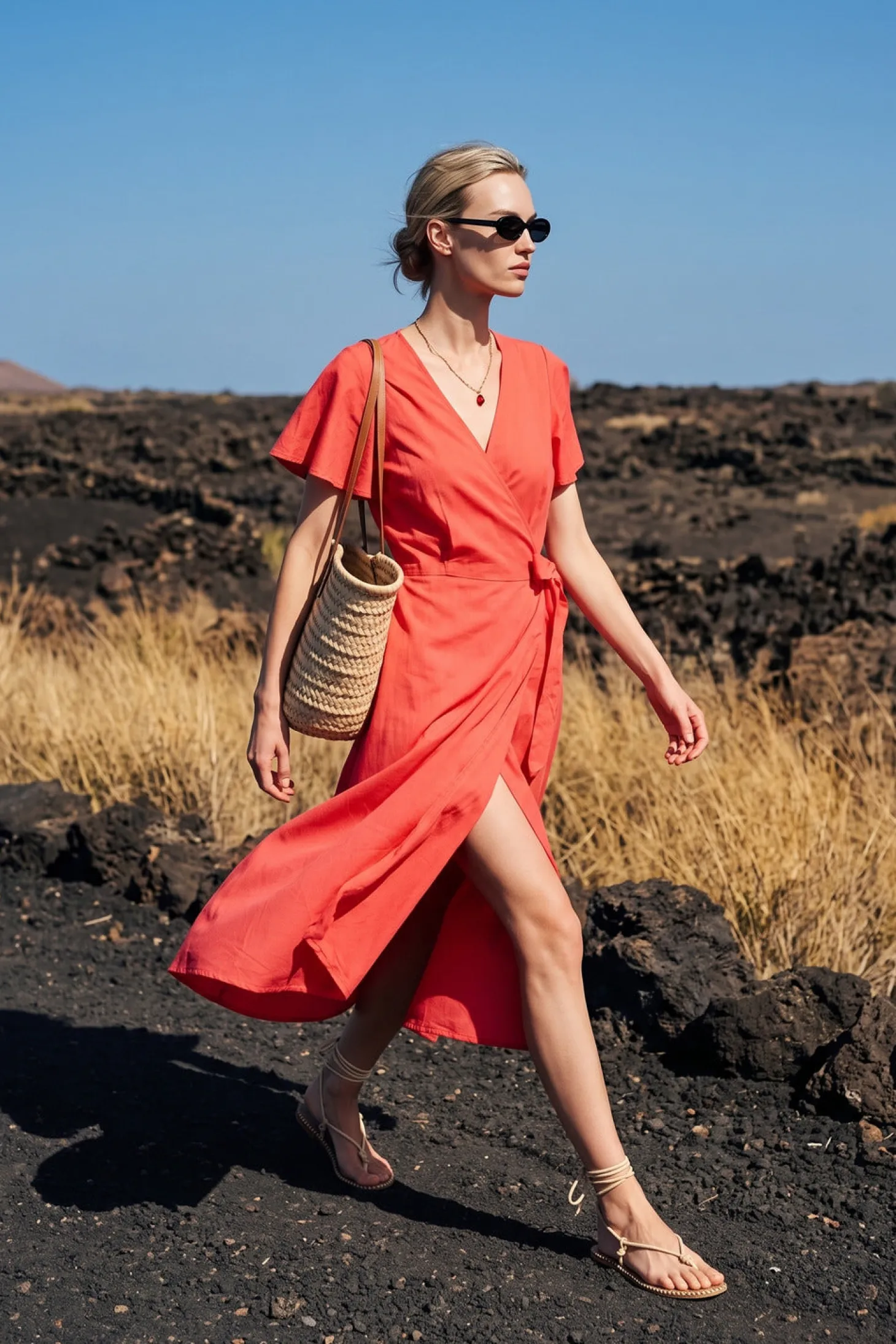 Sukienka midi Rosso Riviera