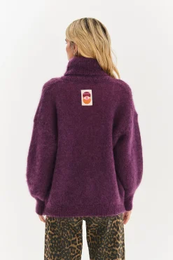 Sweter moherowy z golfem Nocturne