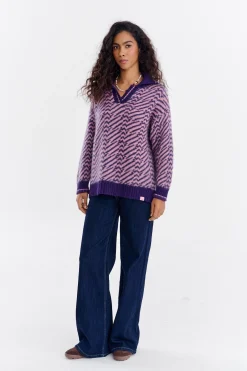 Sweter polo z moherem Touch of Mood