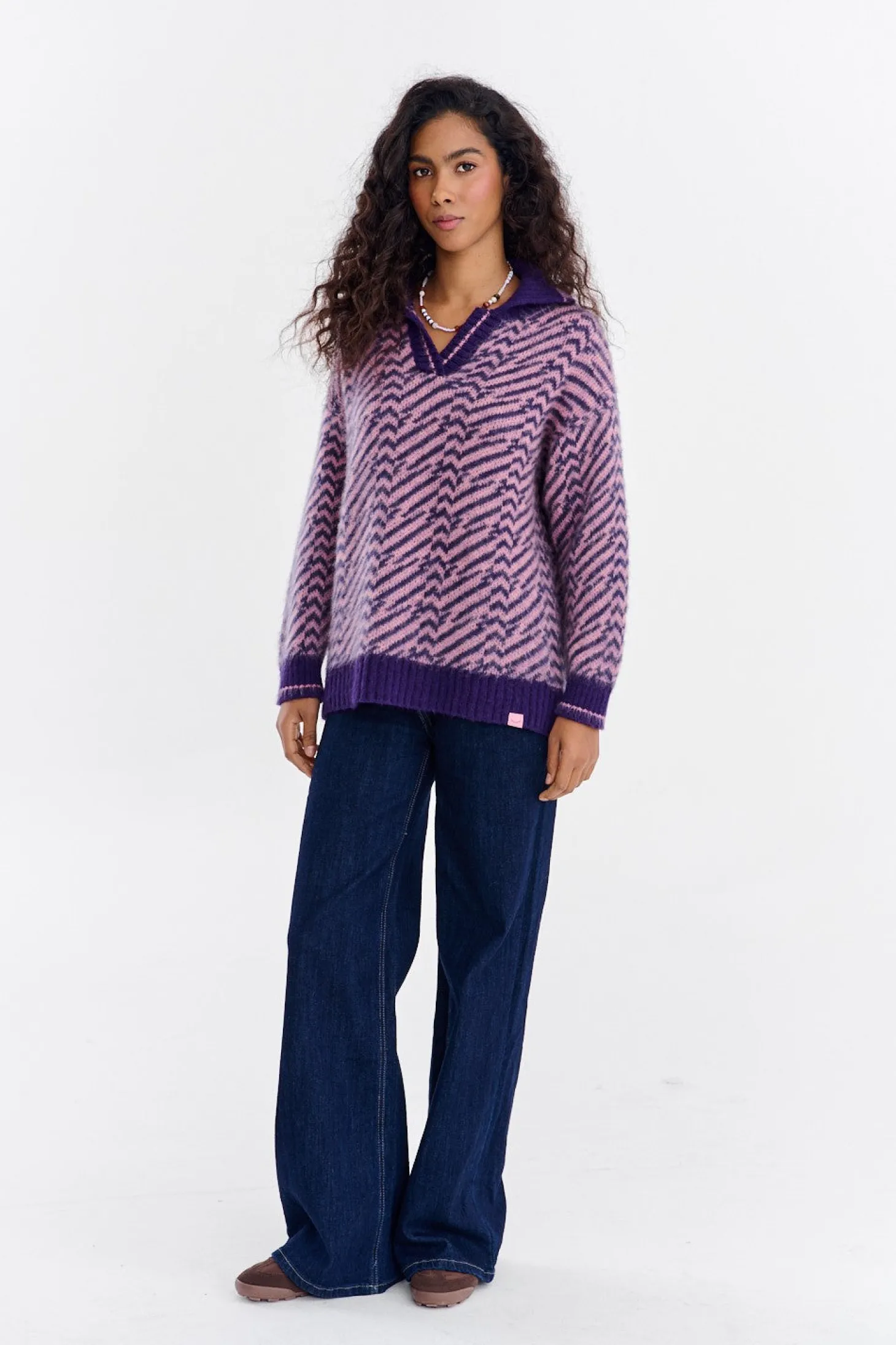 Sweter polo z moherem Touch of Mood