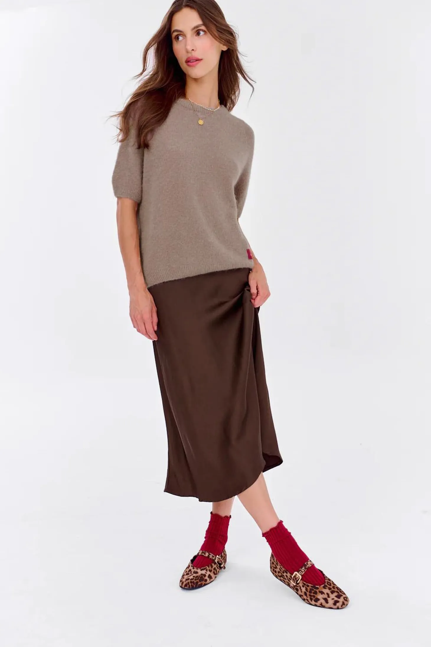 Sweter z krótkim rękawem Soft Cappuccino