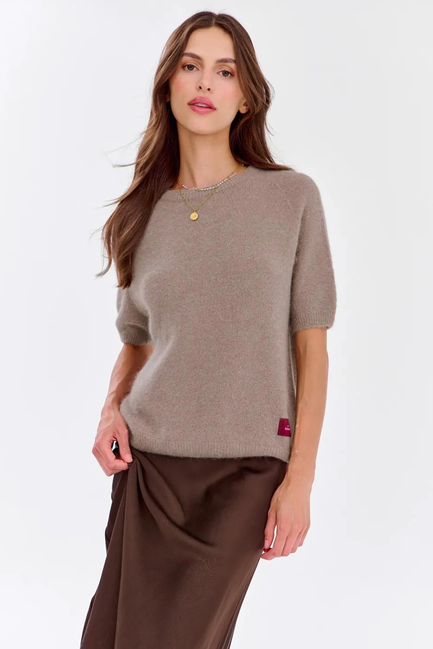 Sweter z krótkim rękawem Soft Cappuccino
