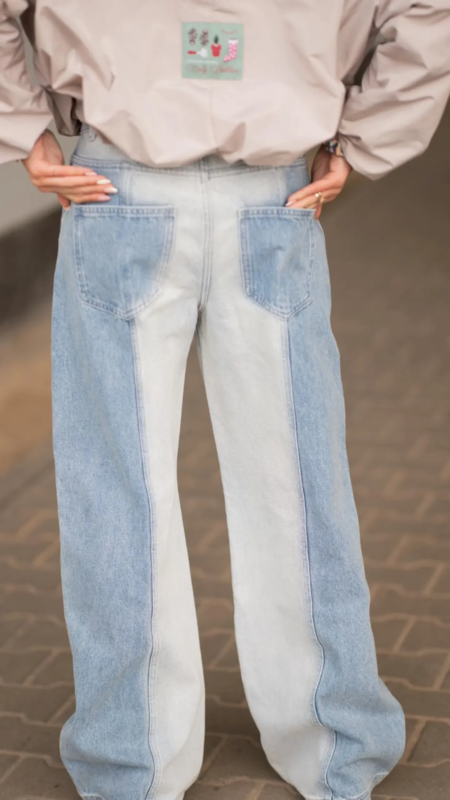 Szerokie spodnie jeansowe Secret Shine