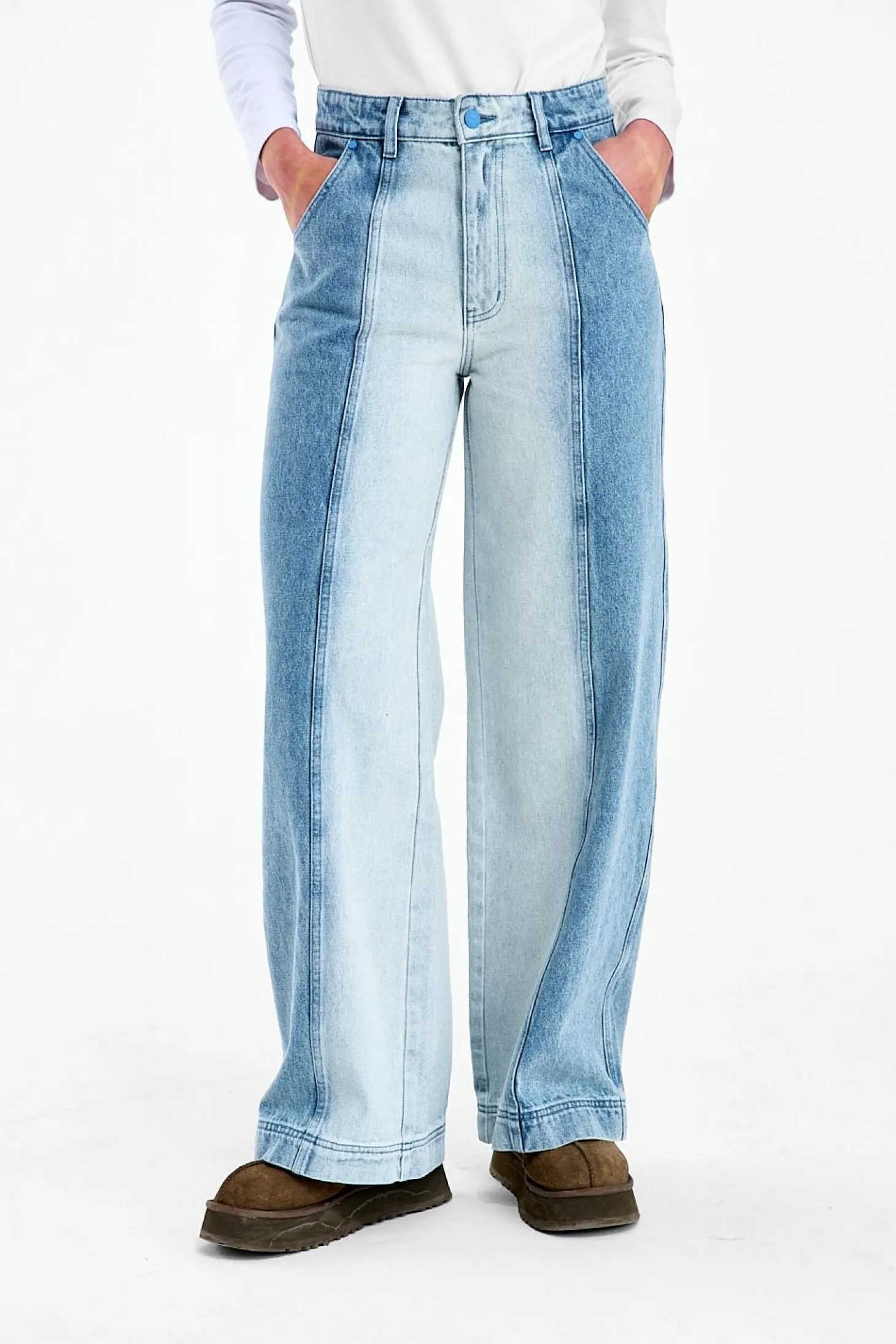 Szerokie spodnie jeansowe Secret Shine