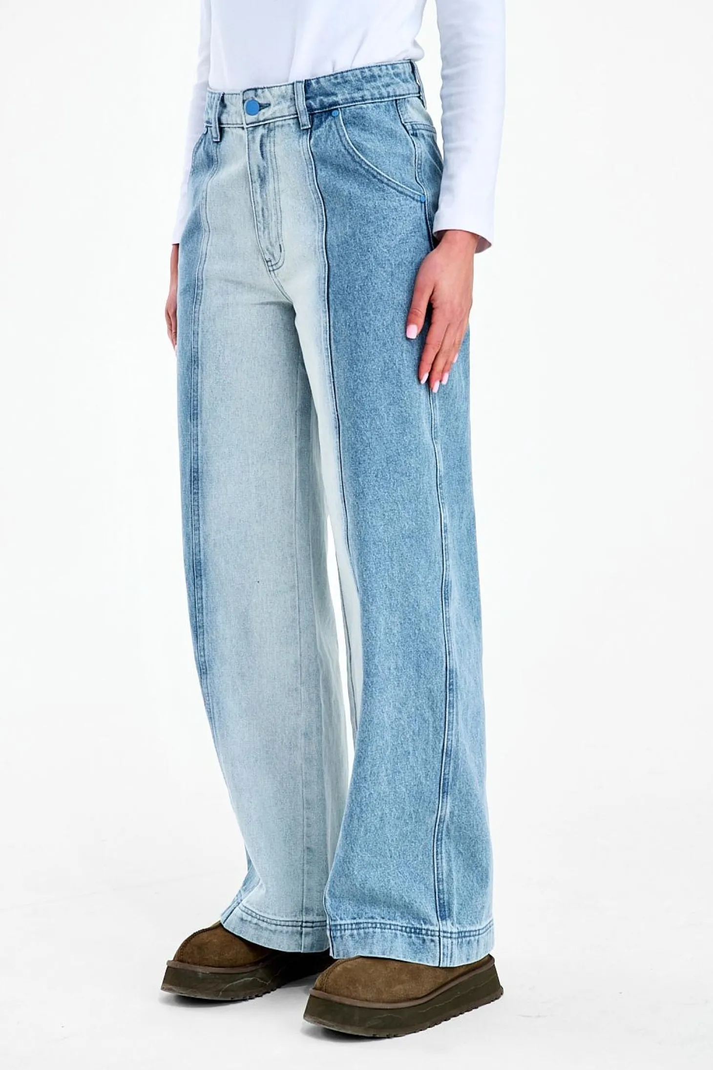Szerokie spodnie jeansowe Secret Shine