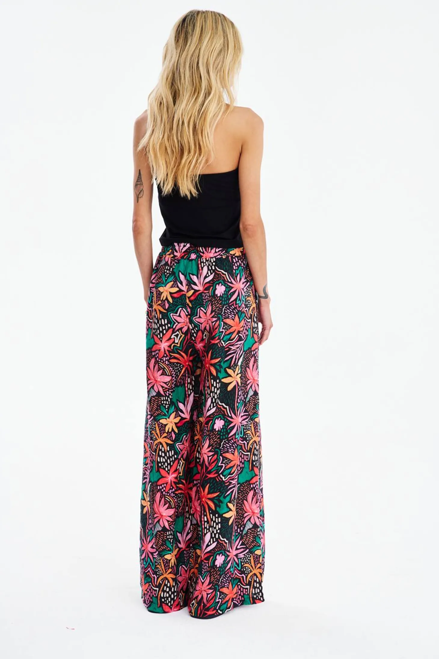 Szerokie spodnie lniane Deep Tropics