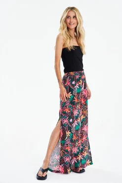 Szerokie spodnie lniane Deep Tropics