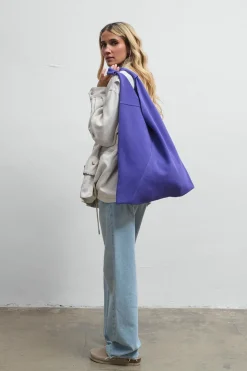 Torba skórzana shopper zamszowa Loud Silence