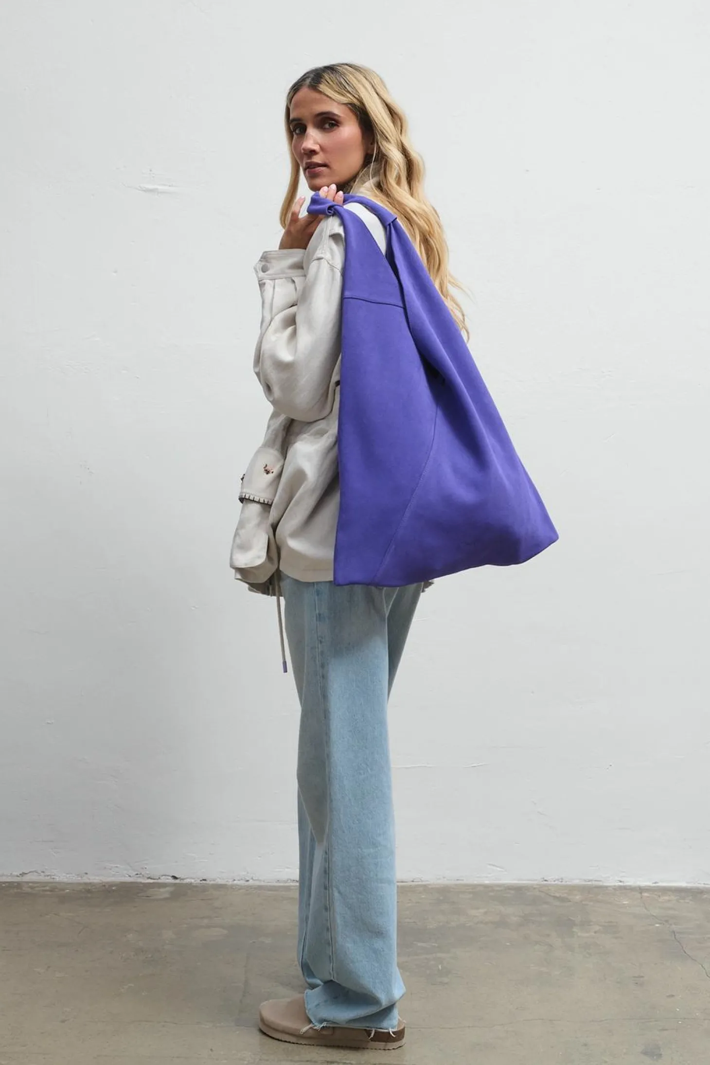 Torba skórzana shopper zamszowa Loud Silence
